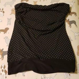 Black and white polka dot sleeveless top
